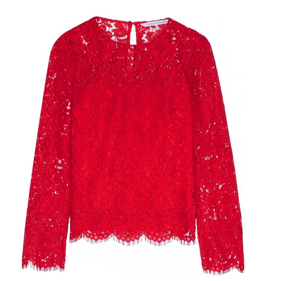 NWT DIANE VON FURSTENBERG DVF Long Lace Top- For Parties, Weddings, Date Nights - Picture 2 of 8